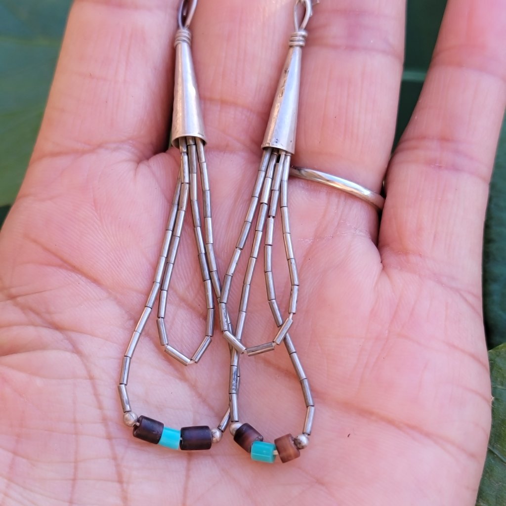 Vintage Native American Handmade 925 Sterling Silver Heishi, Pipestone Jacla